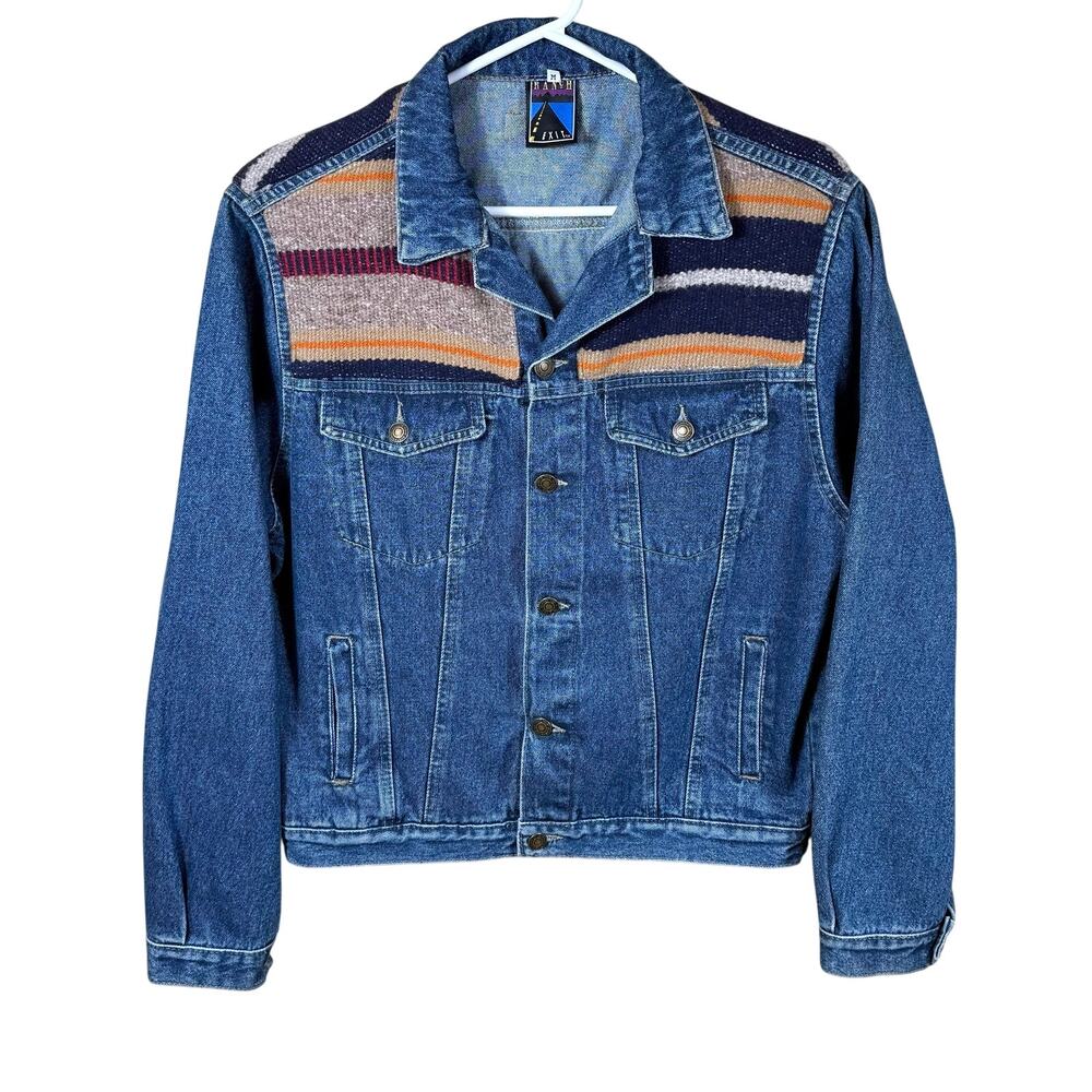 Vintage Ranch Exit Western Jean Jacket Womens Size M Aztec Coat